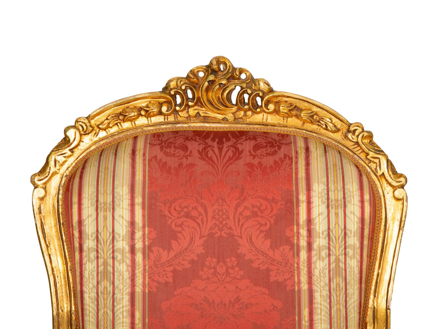 A Pair of Louis XVI Style Giltwood Fauteuils