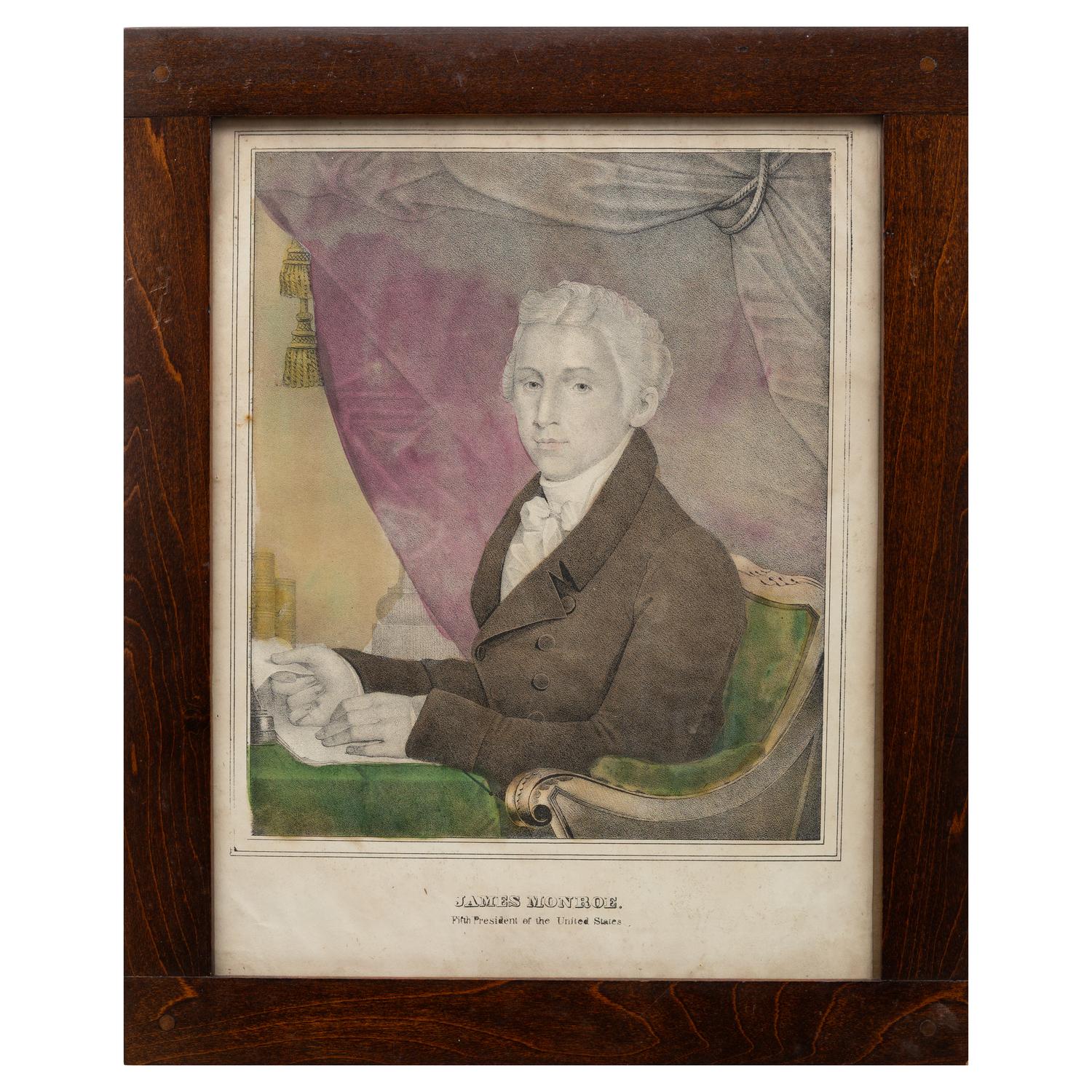 Eleven Framed Hand-Colored Lithographs of American Presidents