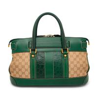 Gucci, Monogram Secret Satchel with Crocodile Trim