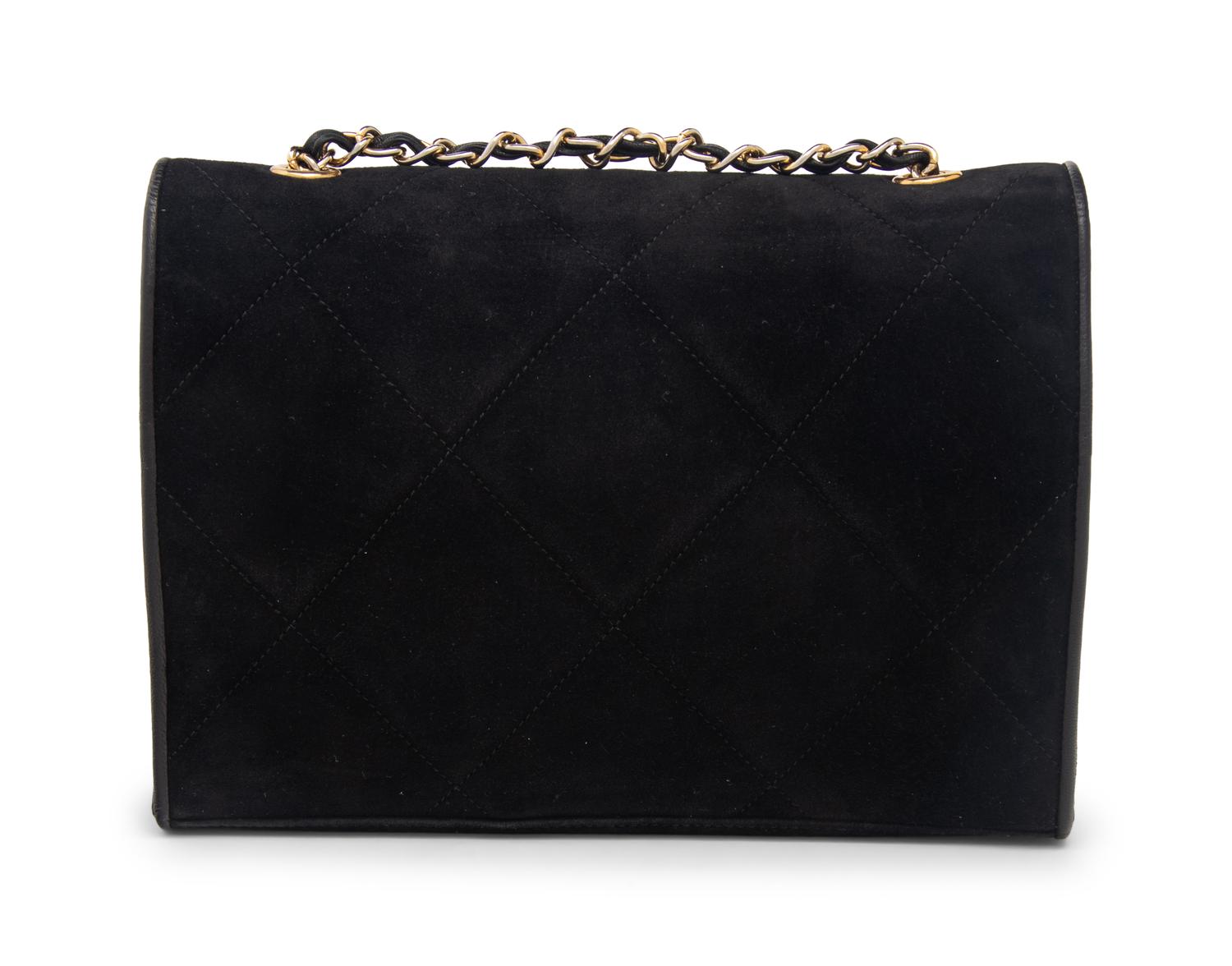 Chanel Black Suede Shoulder Bag