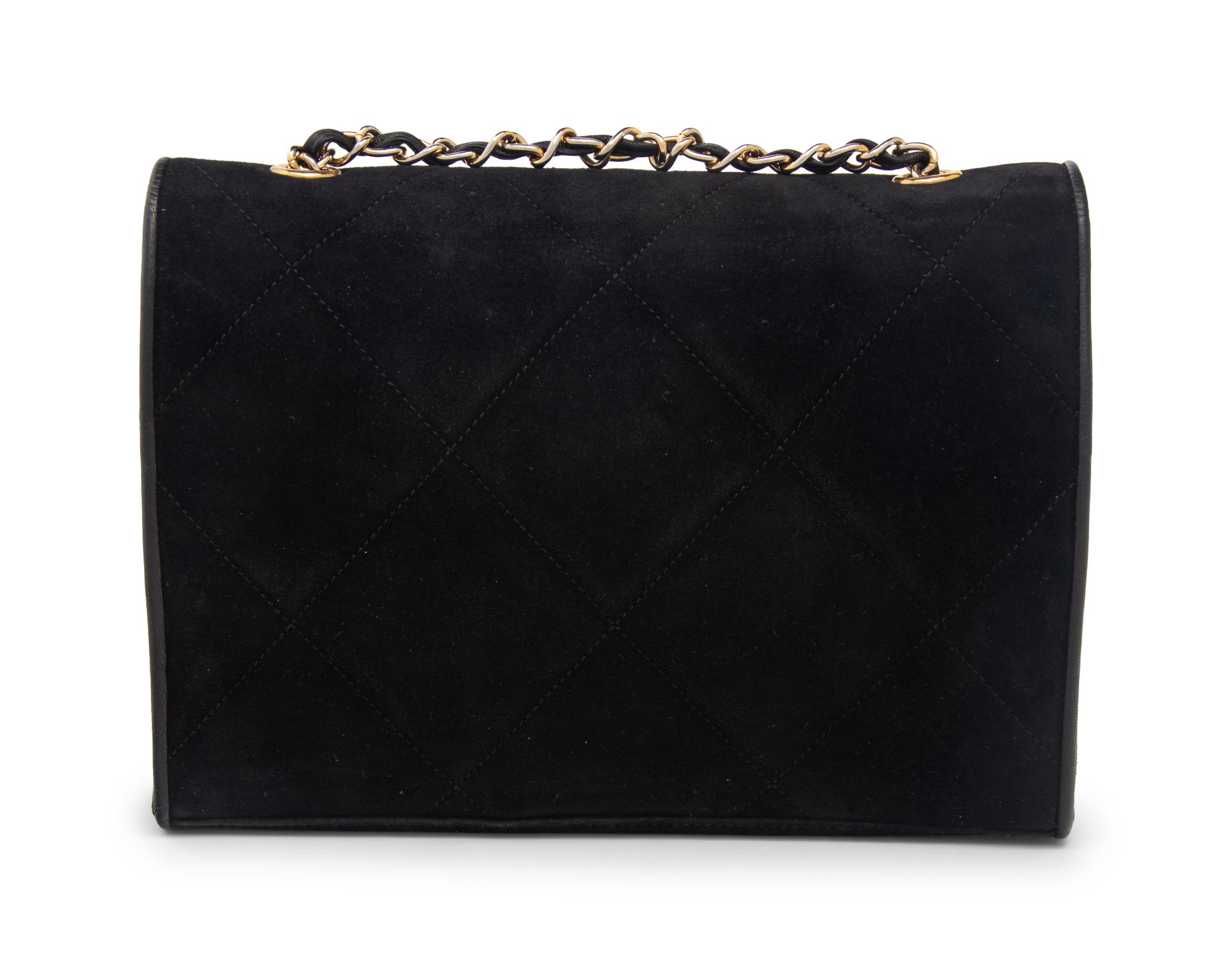 Chanel Black Suede Shoulder Bag