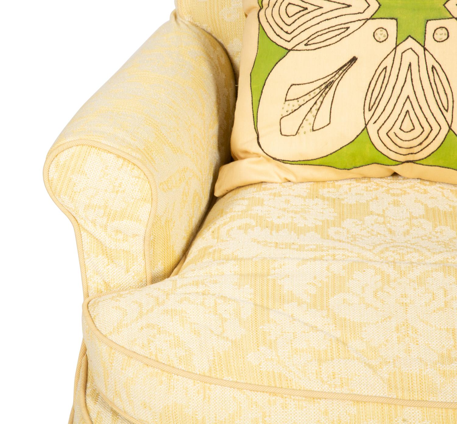 A Yellow Cotton-Slip Covered Club Chair
