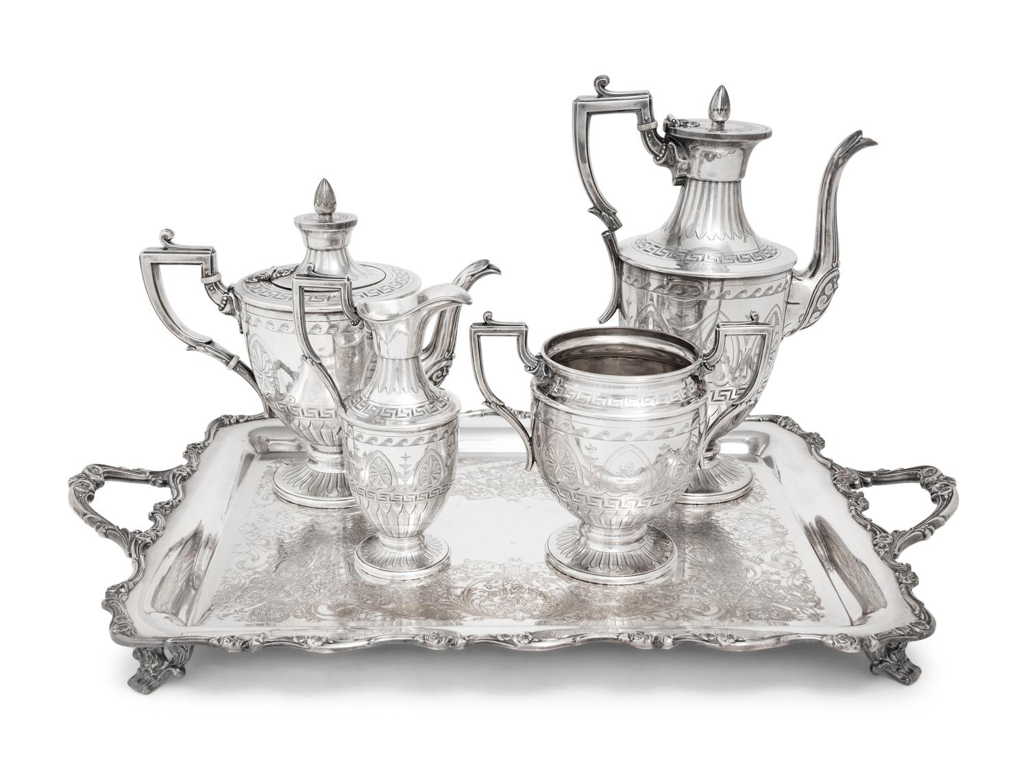 A Victorian Silver Four-Piece Tea and Coffee Service