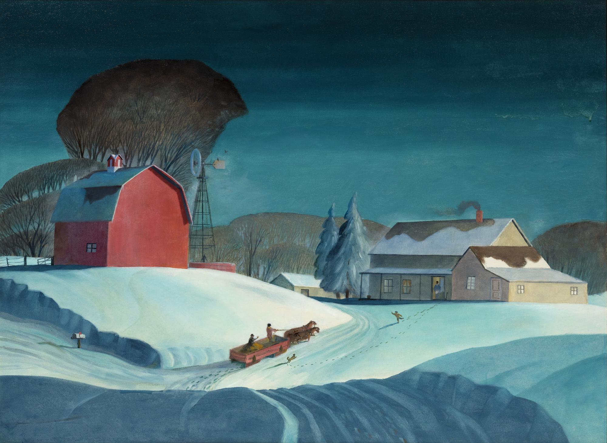 Red Barn and Snow