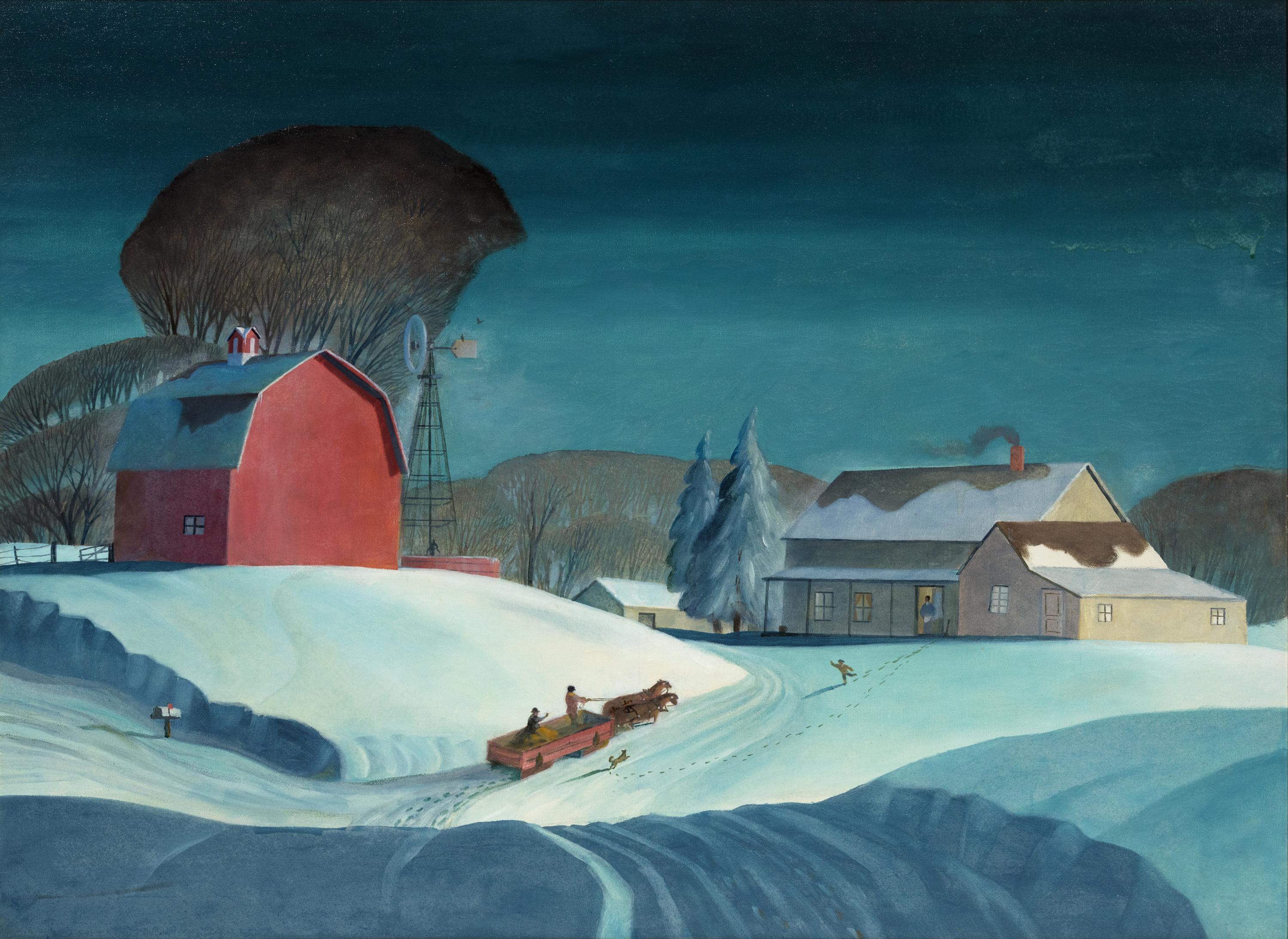 Red Barn and Snow