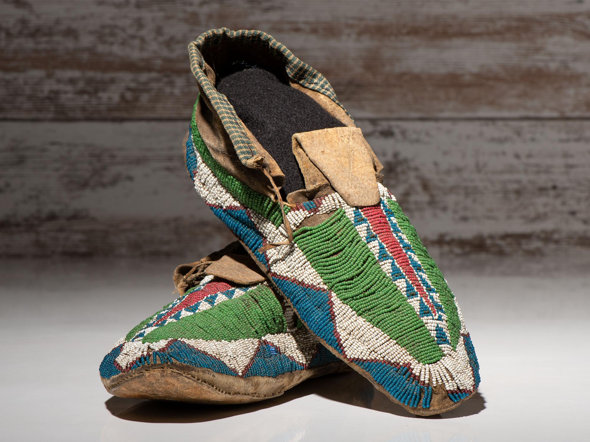 Sioux Beaded Hide Moccasins