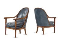A Set of Four Directoire Walnut Chairs