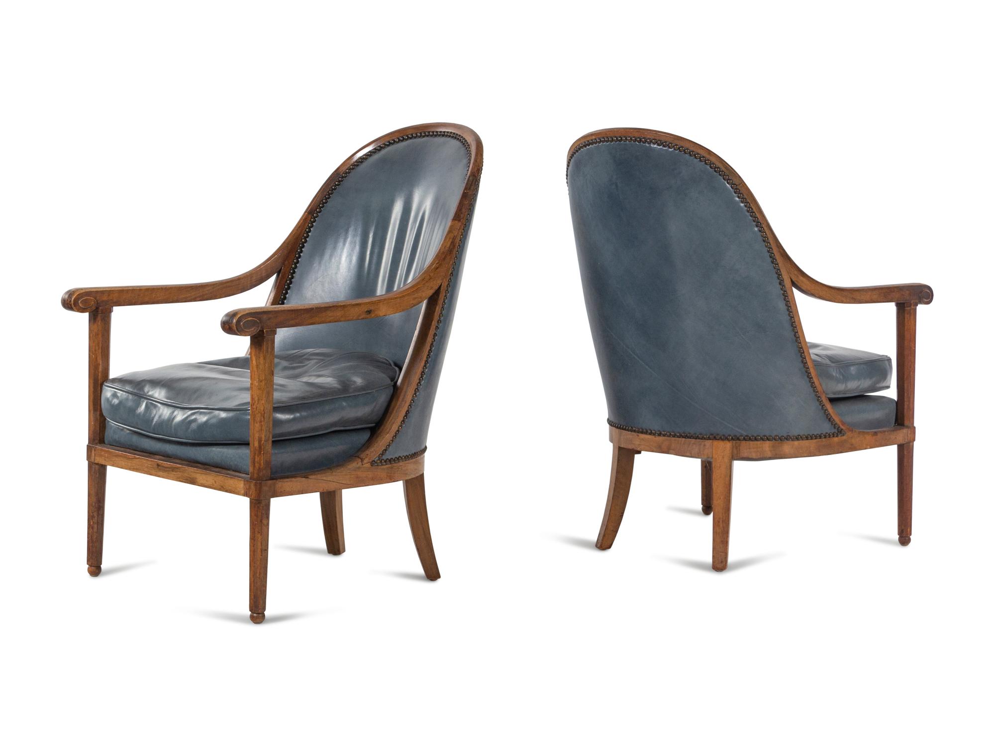 A Set of Four Directoire Walnut Chairs