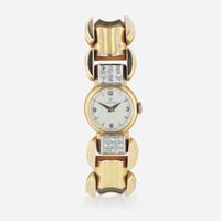 A diamond and gold watch, Omega Retro
