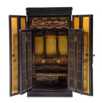 A Japanese Lacquered Buddhist Shrine Height 47 3/4 x width 18 1/2 x depth 14 1/4 inches. — 19TH CENTURY