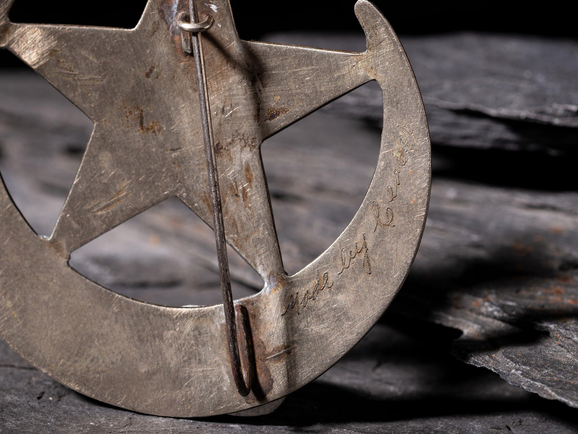 German Silver Hook Earrings and Brooches / Pins