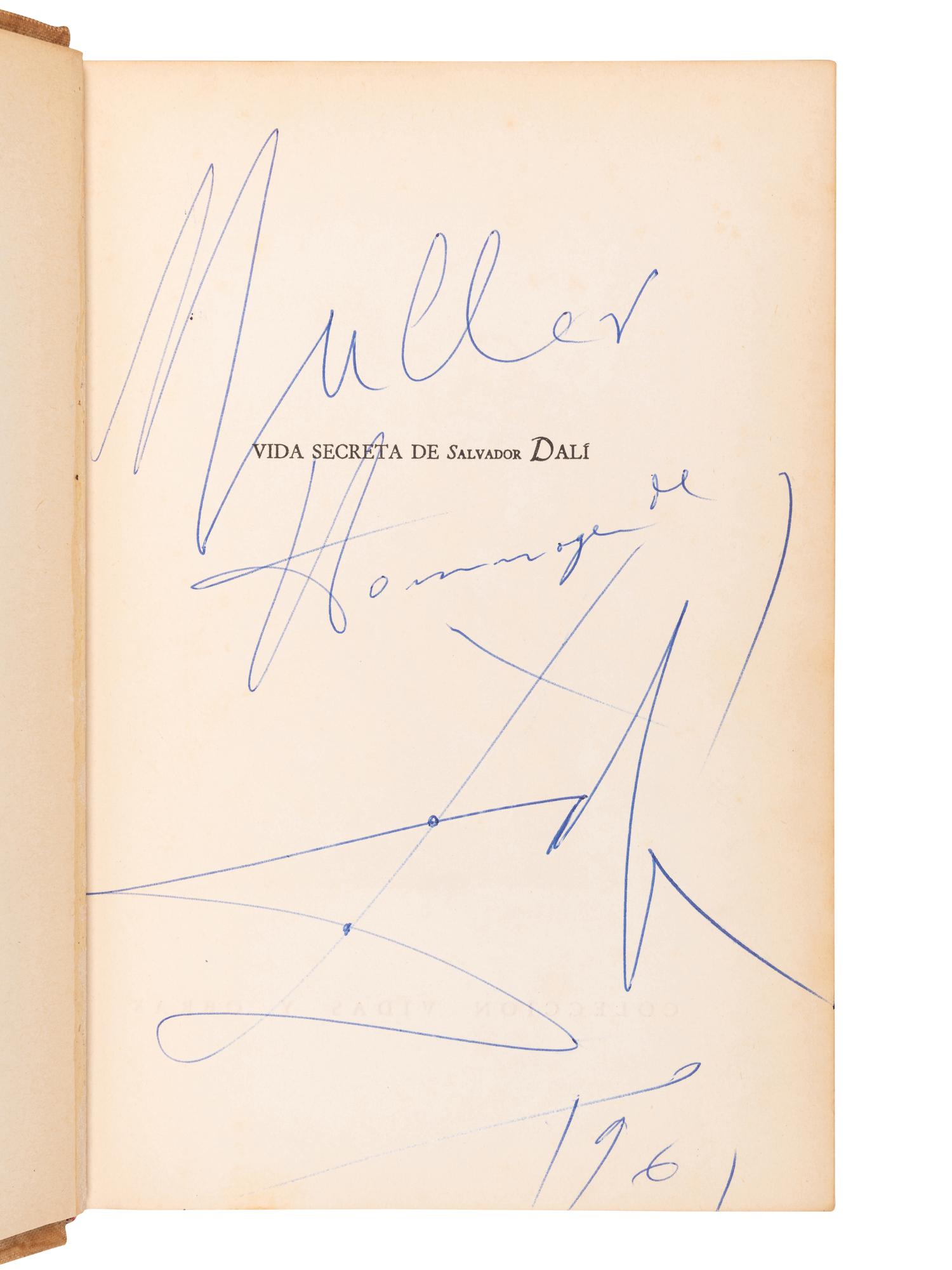 [ARTIST'S BOOK]. DALI, Salvador (1904-1989). Vida Secreta de Salvador Dali . Buenos Aires: Editorial Poseidon, 1944.