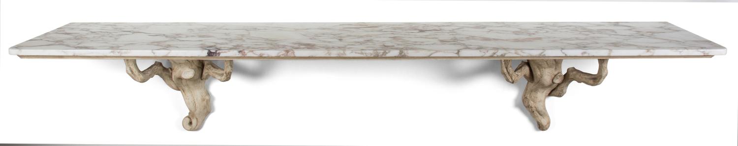A Contemporary Wall Mounted Console Table Height 18 x width 94 1/2 x depth 19 1/2 inches. — 20TH CENTURY