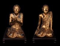 A Pair of Buddhist Monks in Adoration