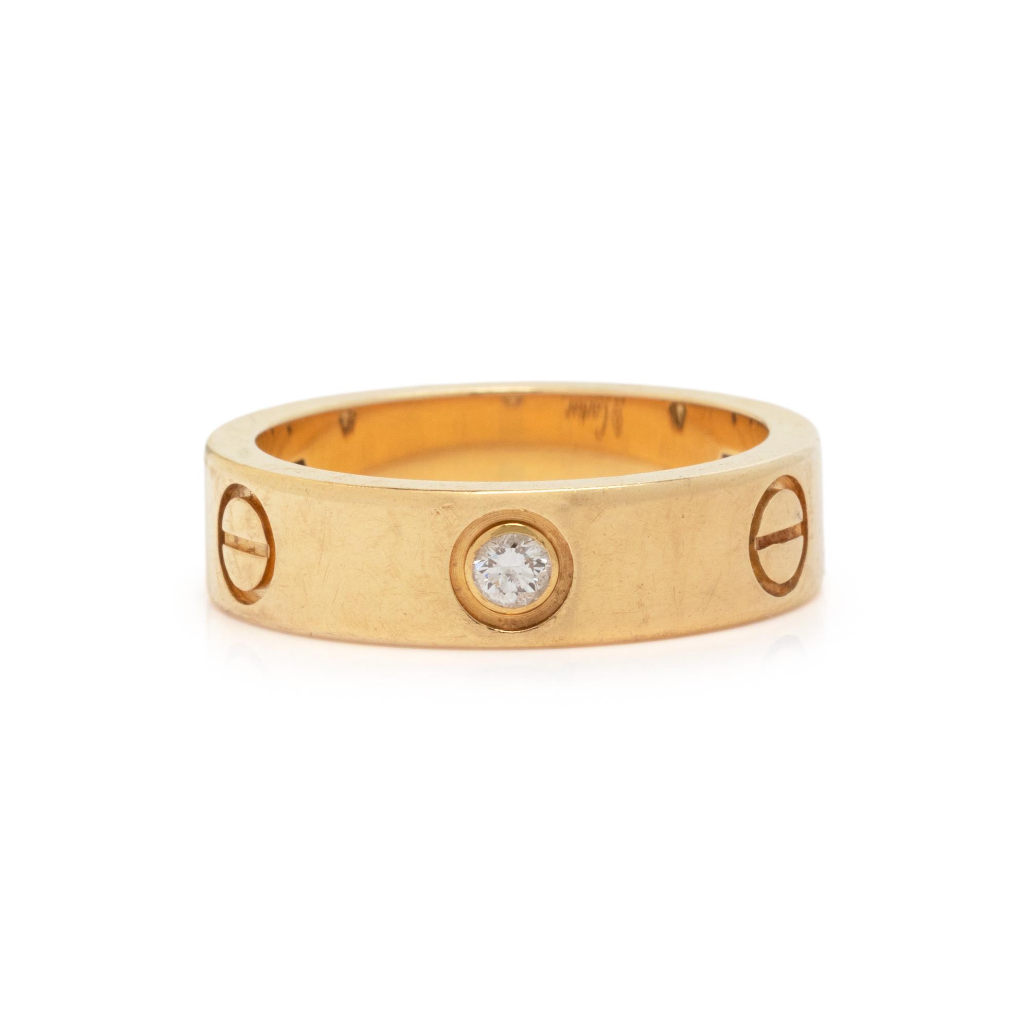 CARTIER, YELLOW GOLD AND DIAMOND 'LOVE' RING