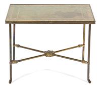 A Neoclassical Style Gilt Metal Occasional Table Height 19 x width 25 1/3 x depth 18 1/2 inches. — 20TH CENTURY
