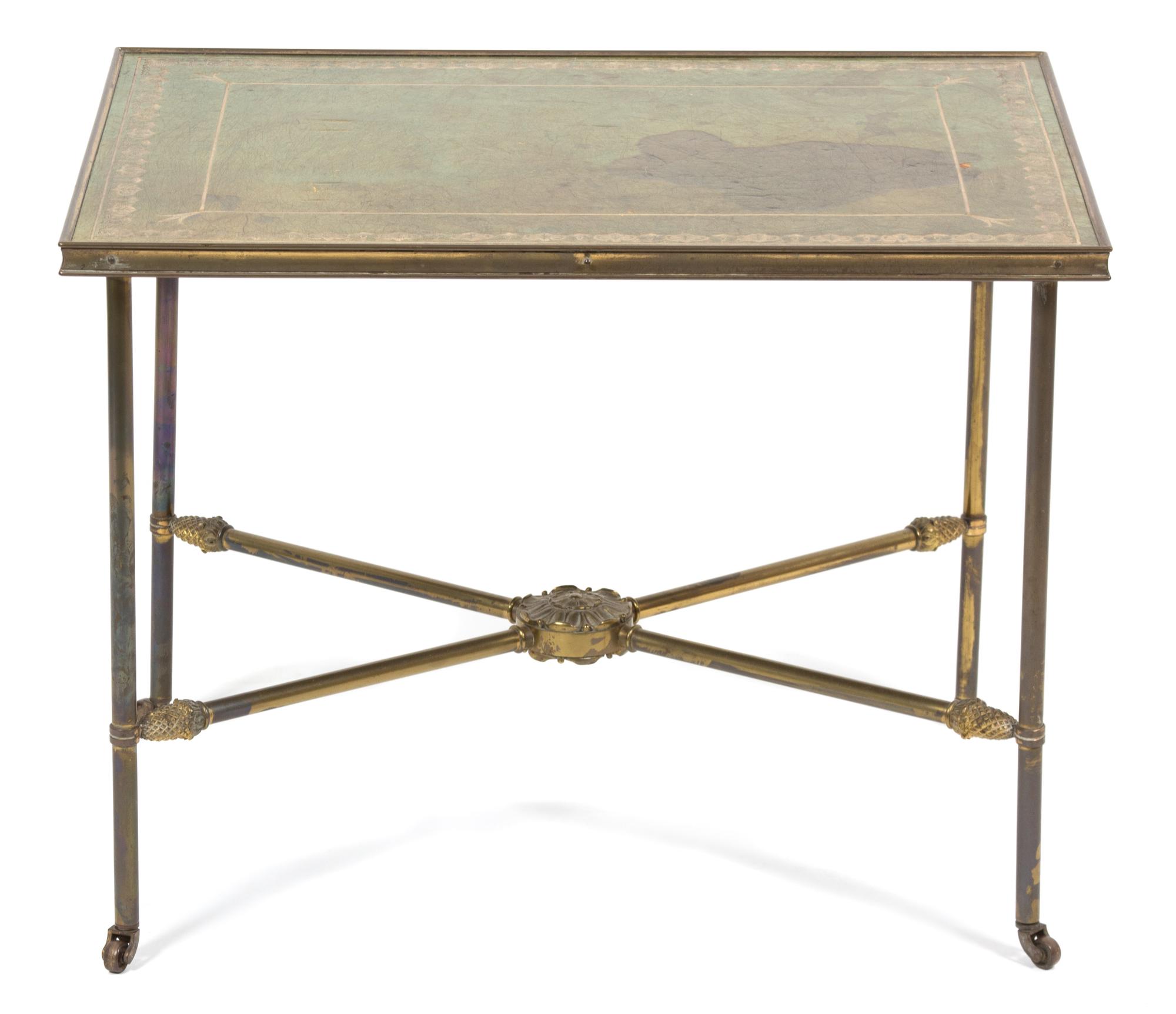 A Neoclassical Style Gilt Metal Occasional Table Height 19 x width 25 1/3 x depth 18 1/2 inches. — 20TH CENTURY