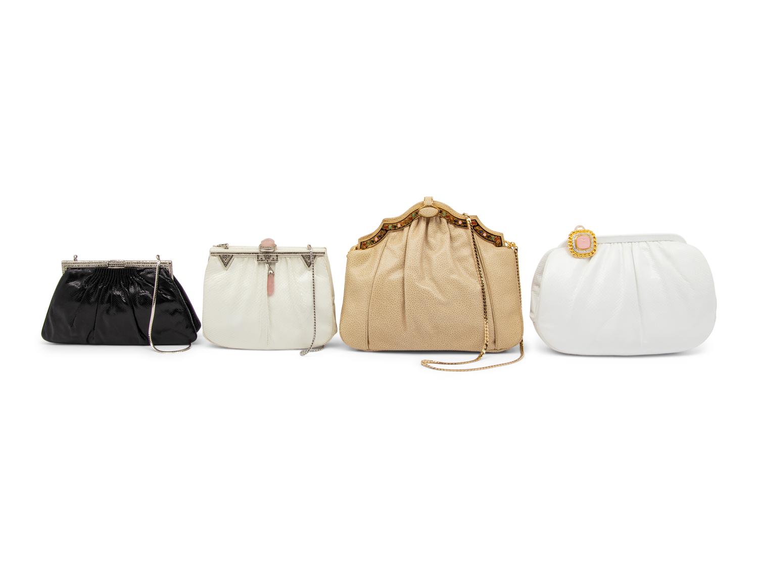 Four Exotic Skin Judith Leiber Bags, 1980-90s