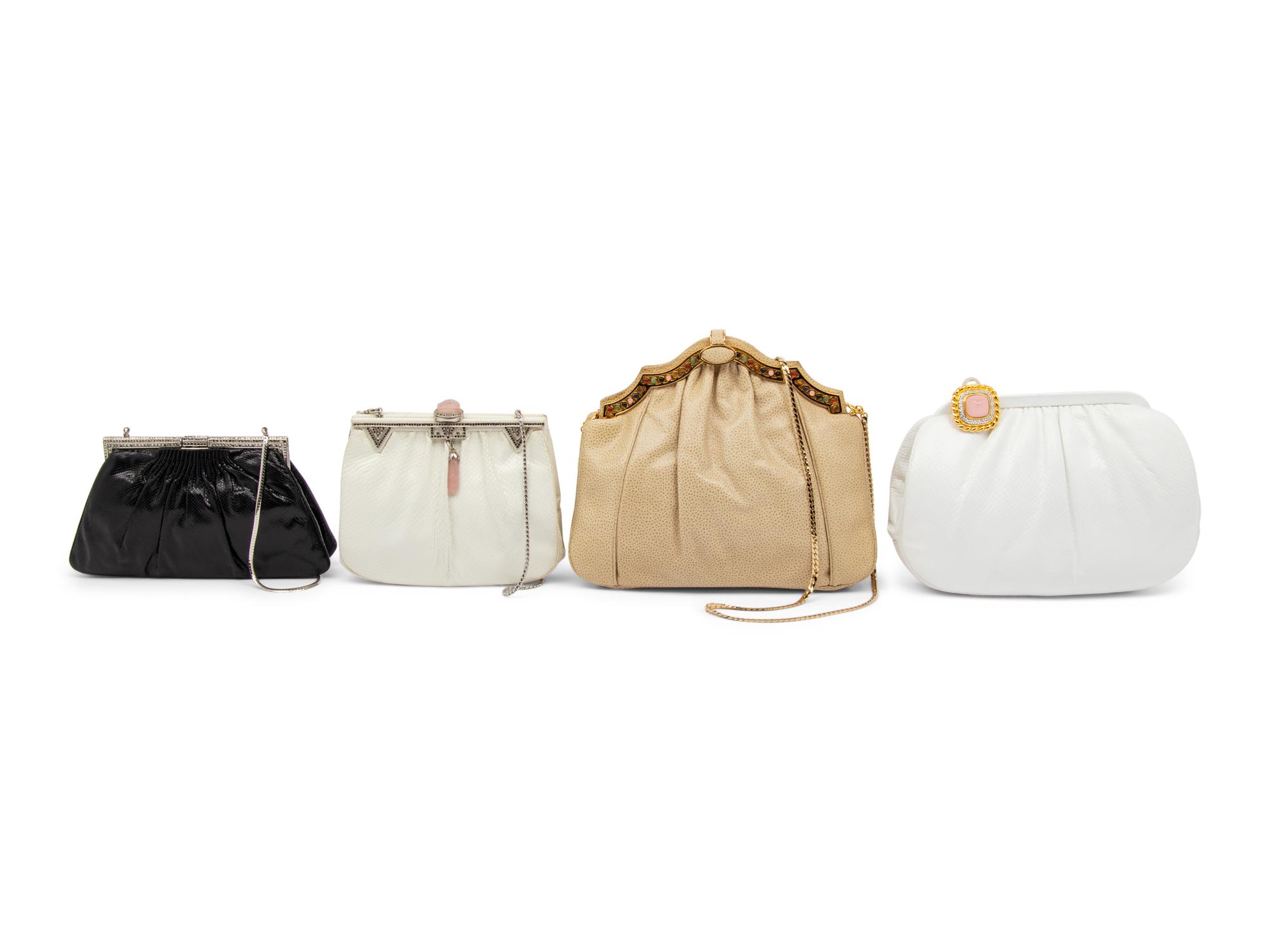 Four Exotic Skin Judith Leiber Bags, 1980-90s