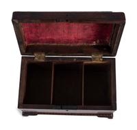 A George III Barberpole Inlaid Walnut Tea Caddy