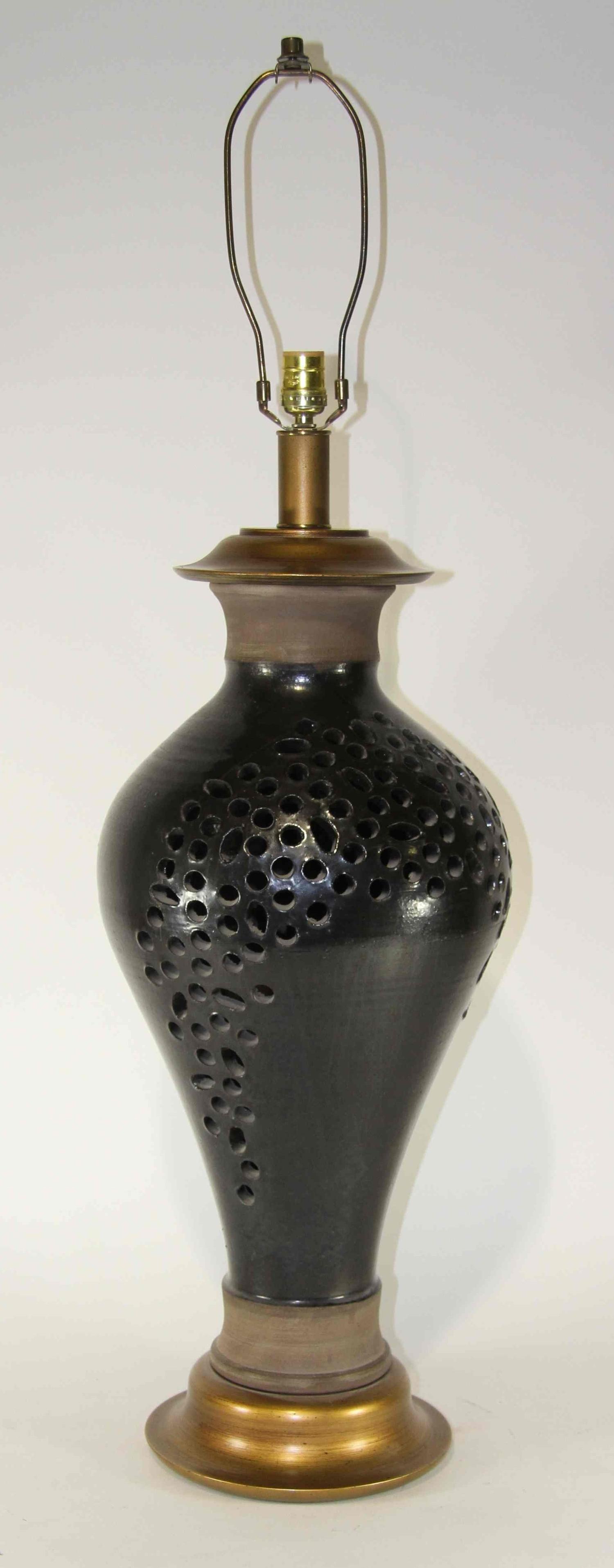 A Haeger Pottery Vase Height of base 25 inches.