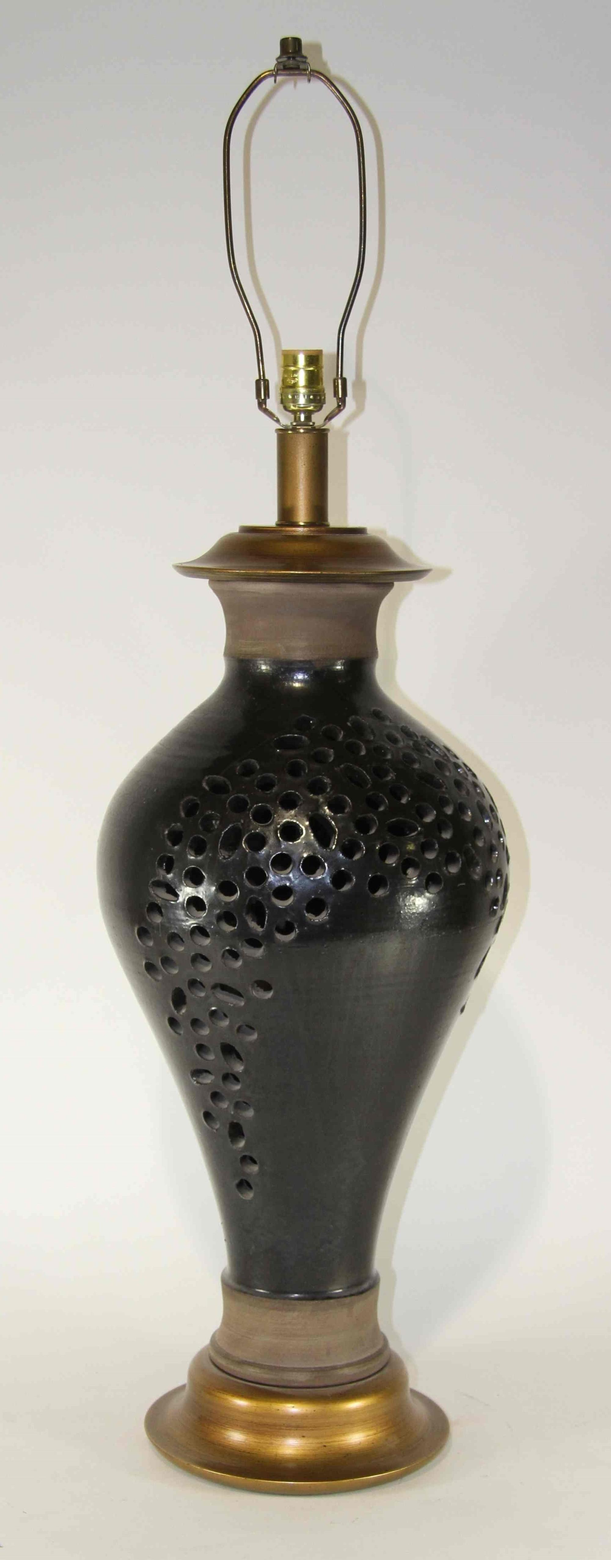 A Haeger Pottery Vase Height of base 25 inches.