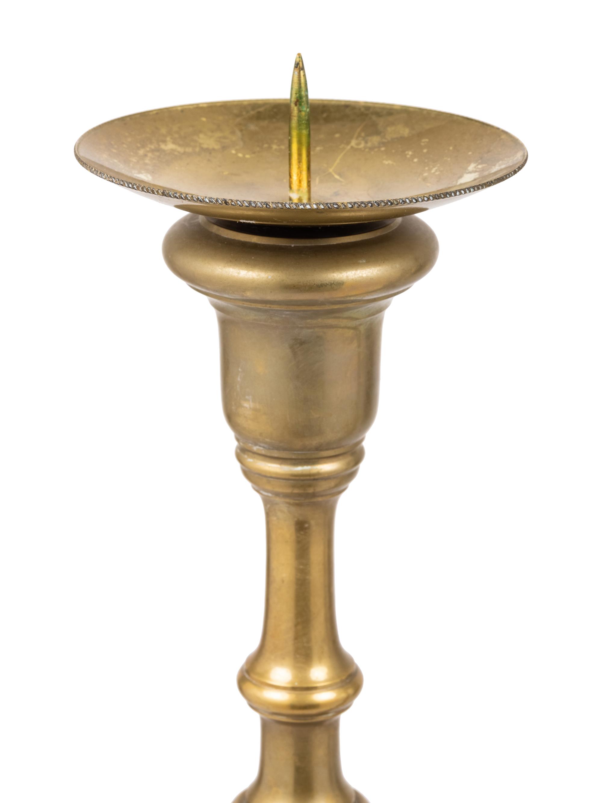 A Pair of Brass Pricket Sticks