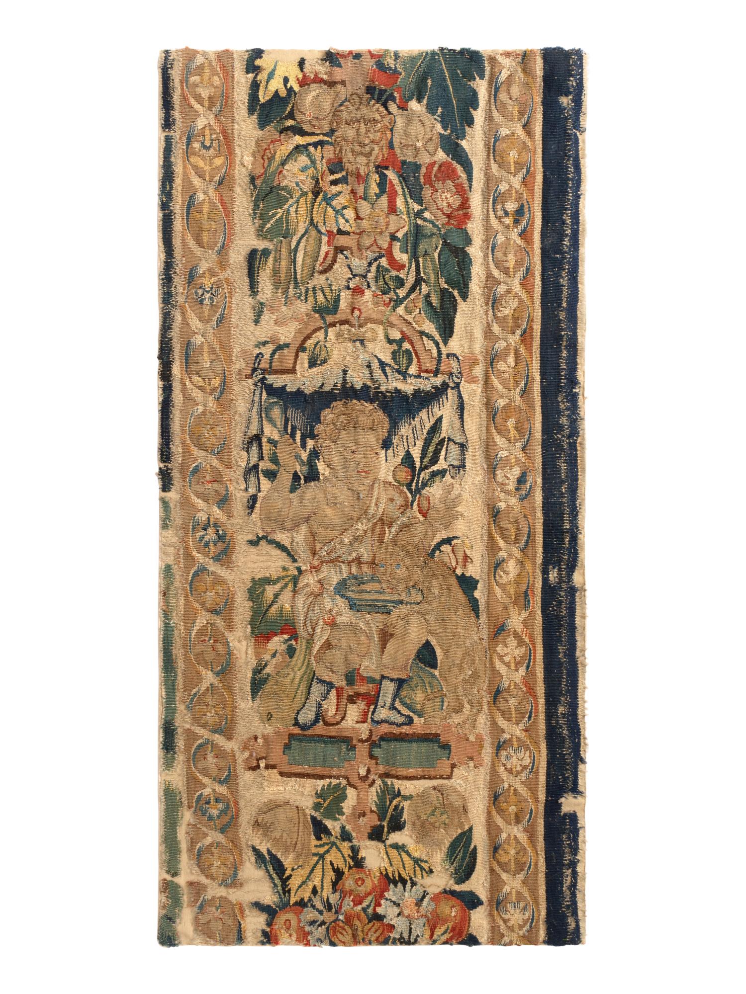 A Flemish Tapestry Border Fragment