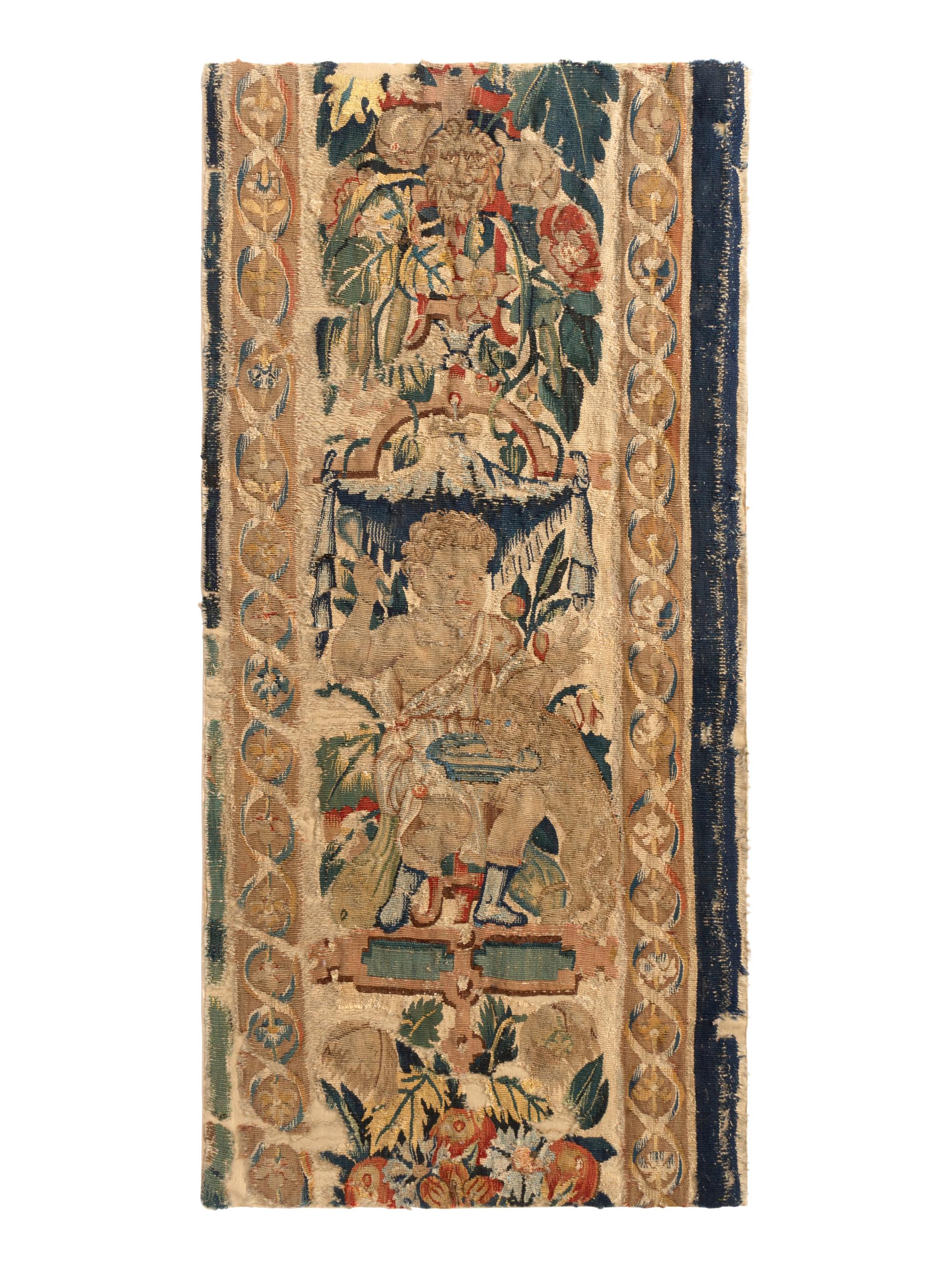 A Flemish Tapestry Border Fragment