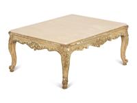 A Louis XV Style Painted Marble Top Low Table — 19th Century