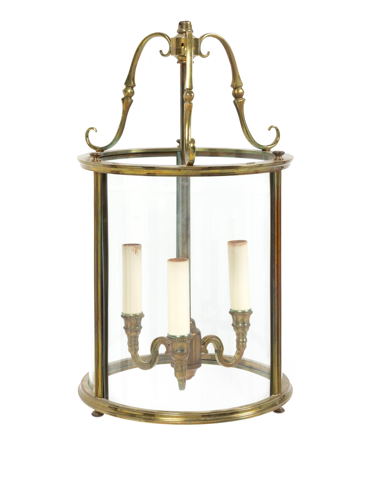 A Cast Metal Three-Light Lantern