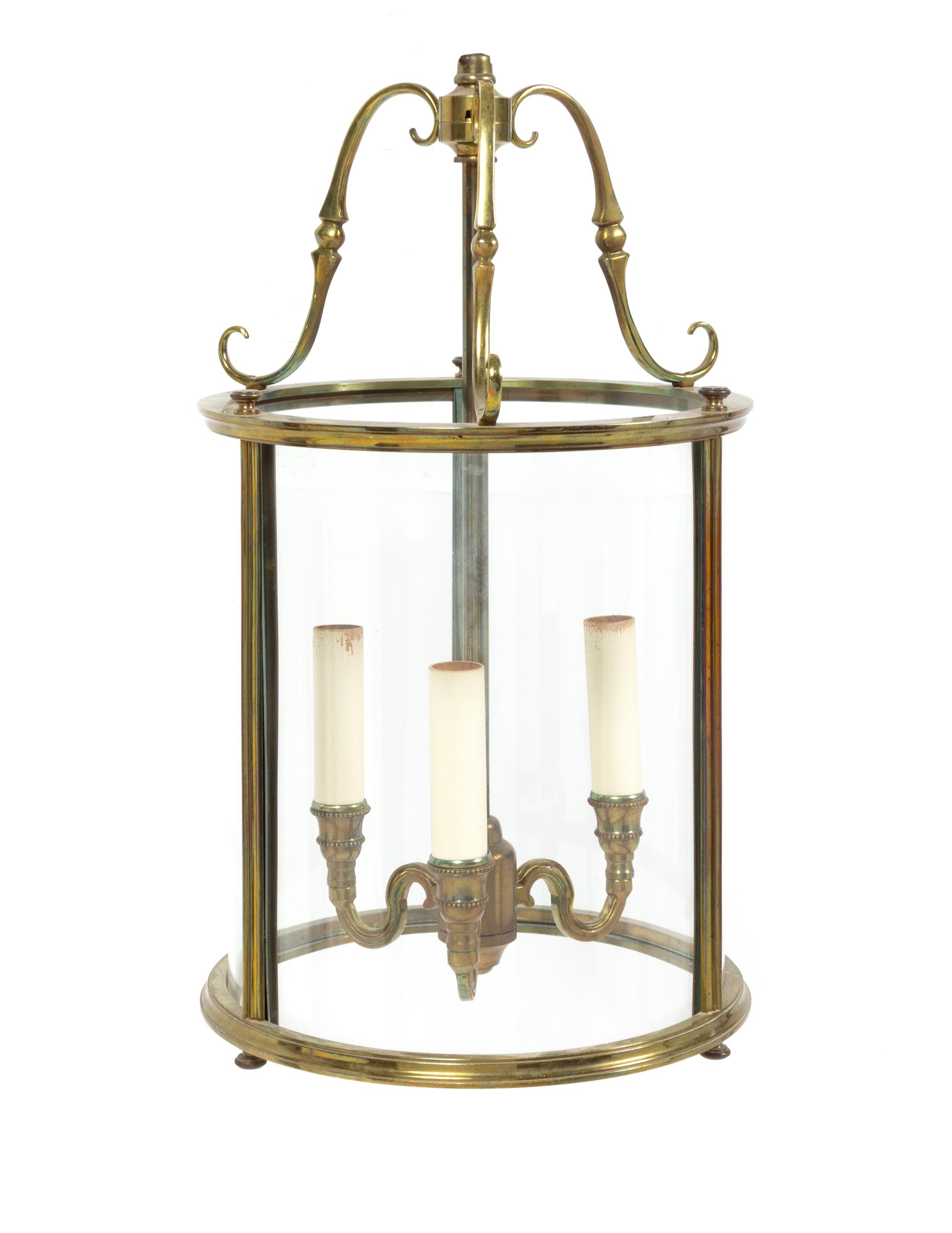 A Cast Metal Three-Light Lantern