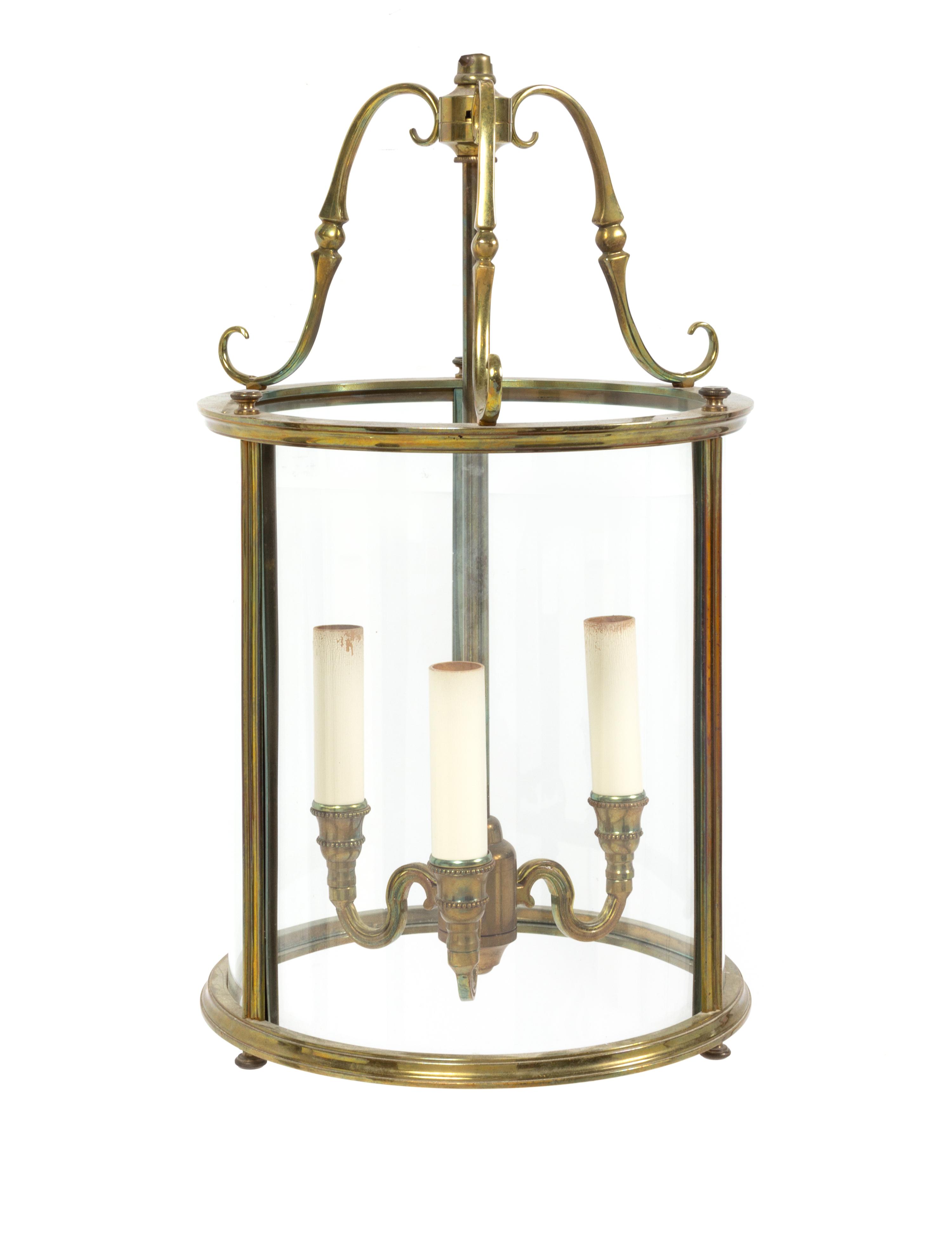 A Cast Metal Three-Light Lantern