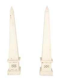 A Pair of Cast Stone Obelisks