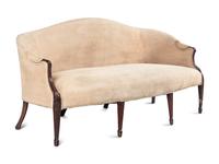 A George III Style Suede Upholstered Mahogany Sofa