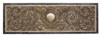 An Italian Marble-Framed Silver Thread Embroidered Panel 43 x 110 inches. — 19TH CENTURY