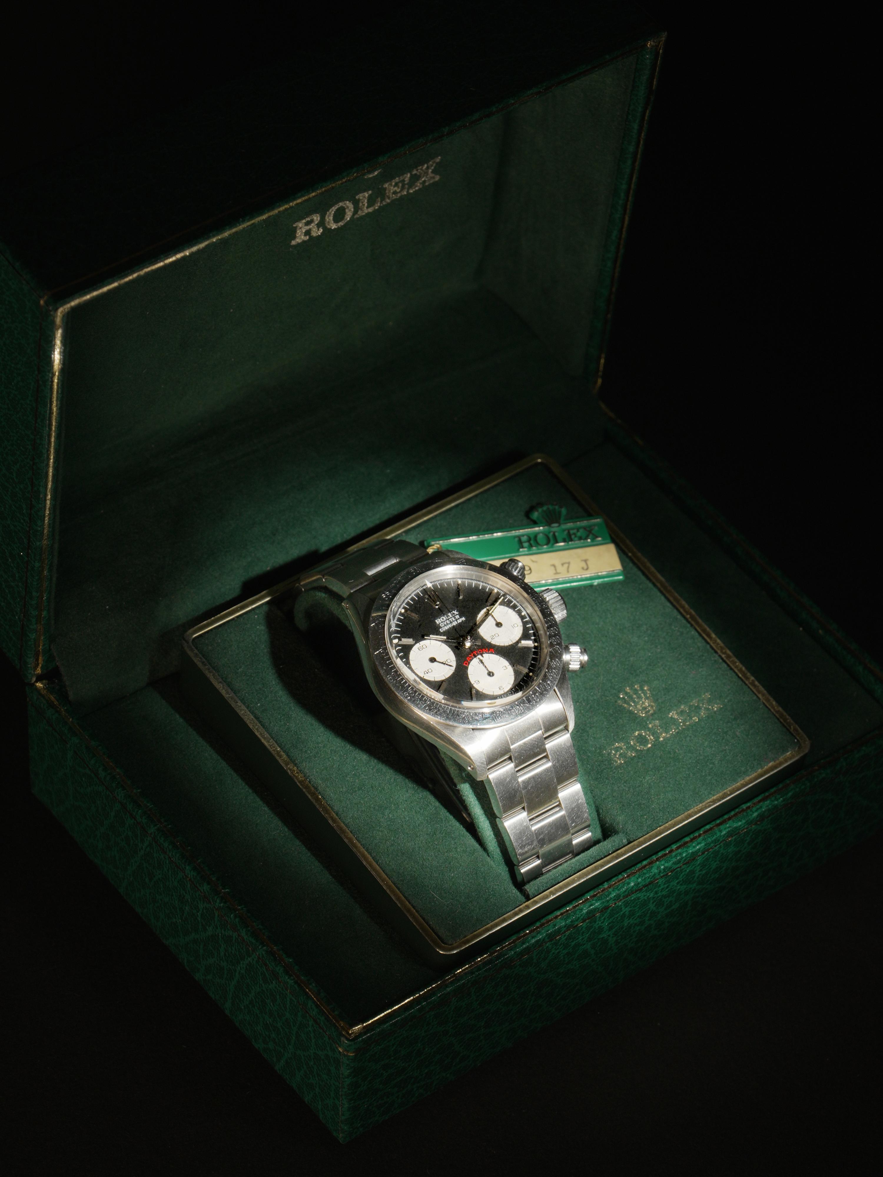 Rolex, Ref. 6265, Stainless Steel 'Big Red' Daytona Watch, with Box & Papers