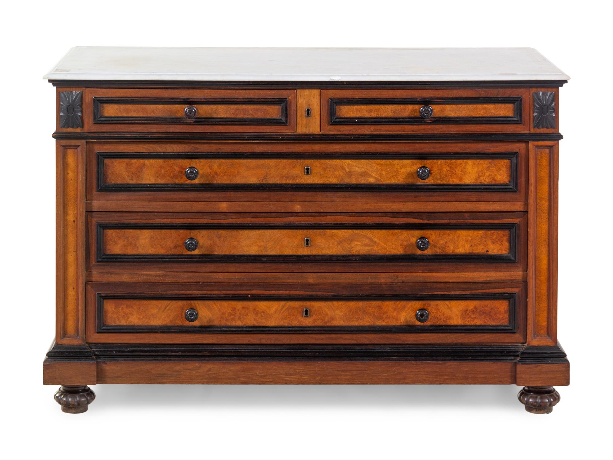 A French Parcel Ebonized Rosewood Bedroom Suite