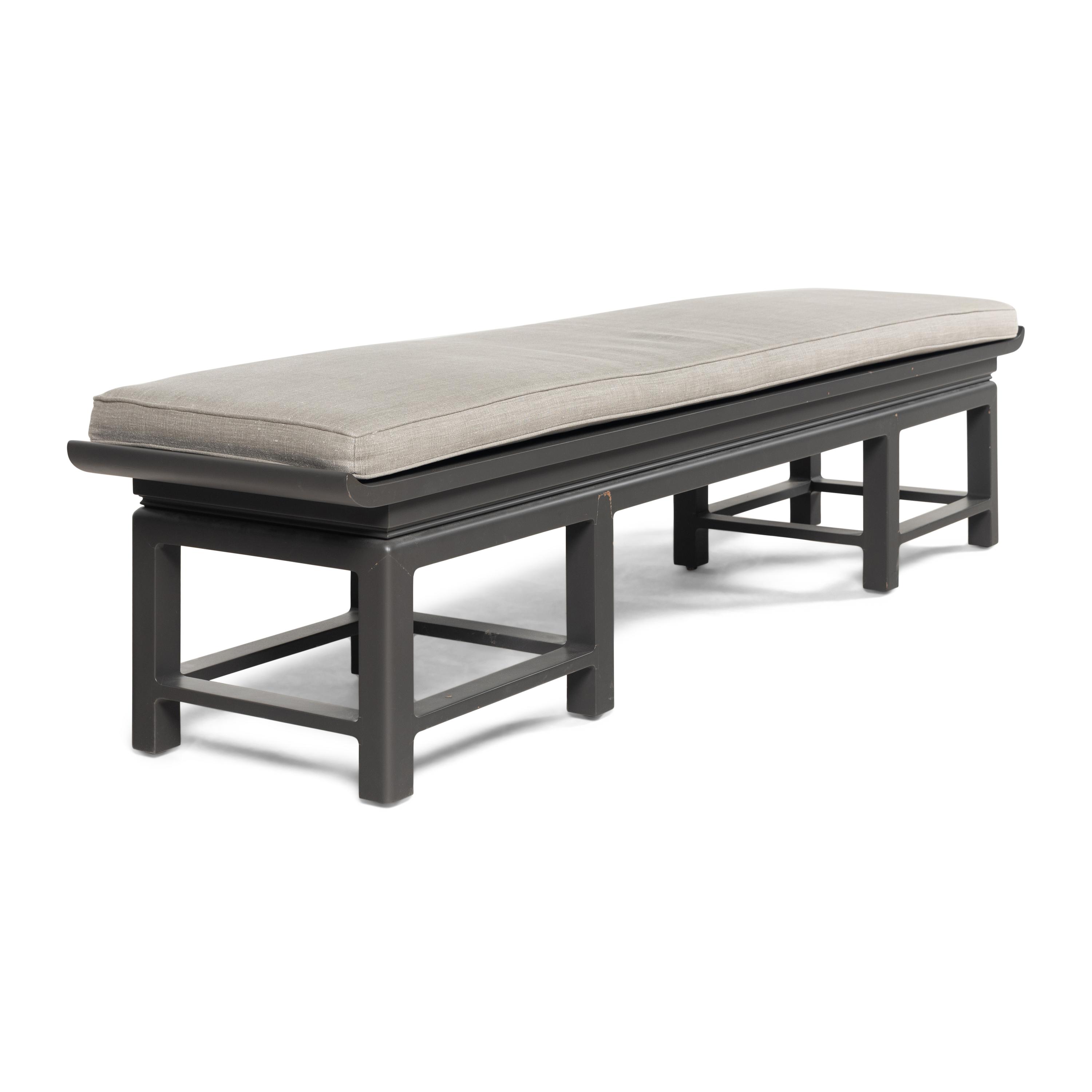 A Contemporary Gray-Painted Hall Bench