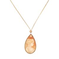 Cameo and Yellow Gold Pendant Necklace