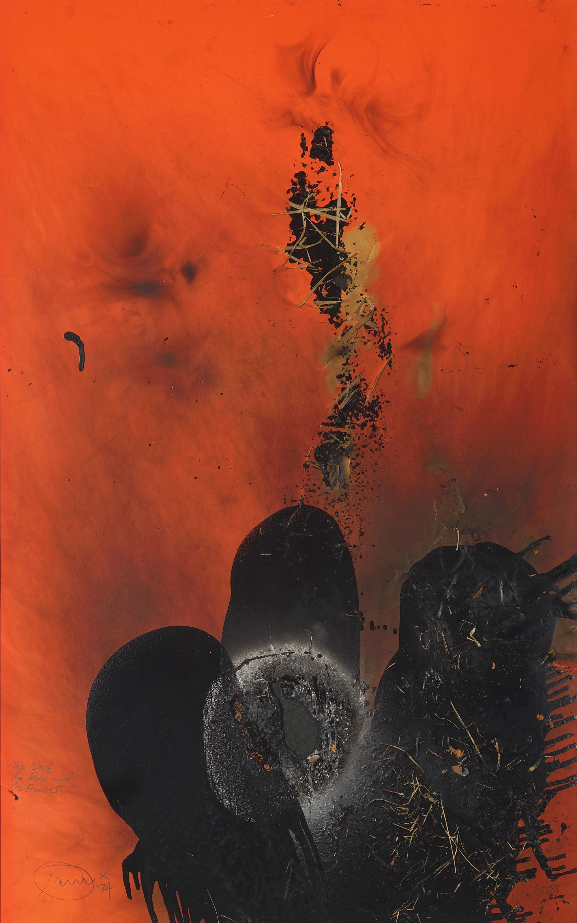 Otto Piene (German, 1928-2014) — The Black, the Fire and the Flower , 1974