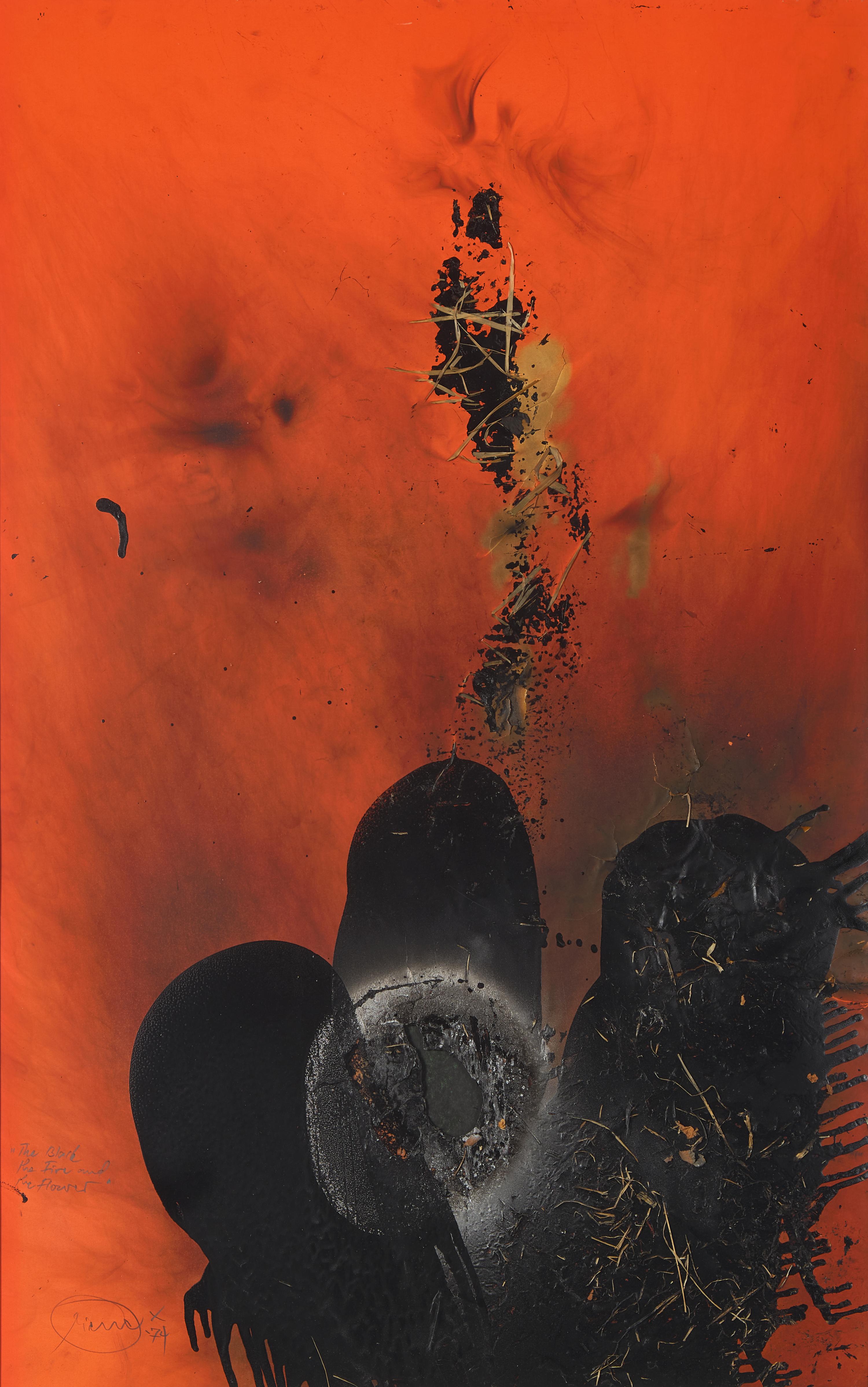 Otto Piene (German, 1928-2014) — The Black, the Fire and the Flower , 1974