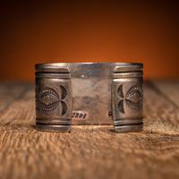 Navajo Heavily Stamped Silver Cuff Bracelet