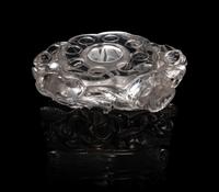 Two Chinese Rock Crystal Carvings and a Spinach Jade Seal