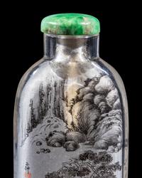 An Inside Painted Glass "Landscape" Snuff Bottle, Signed Ding Erzhong, dated winter of guiji year (1893)