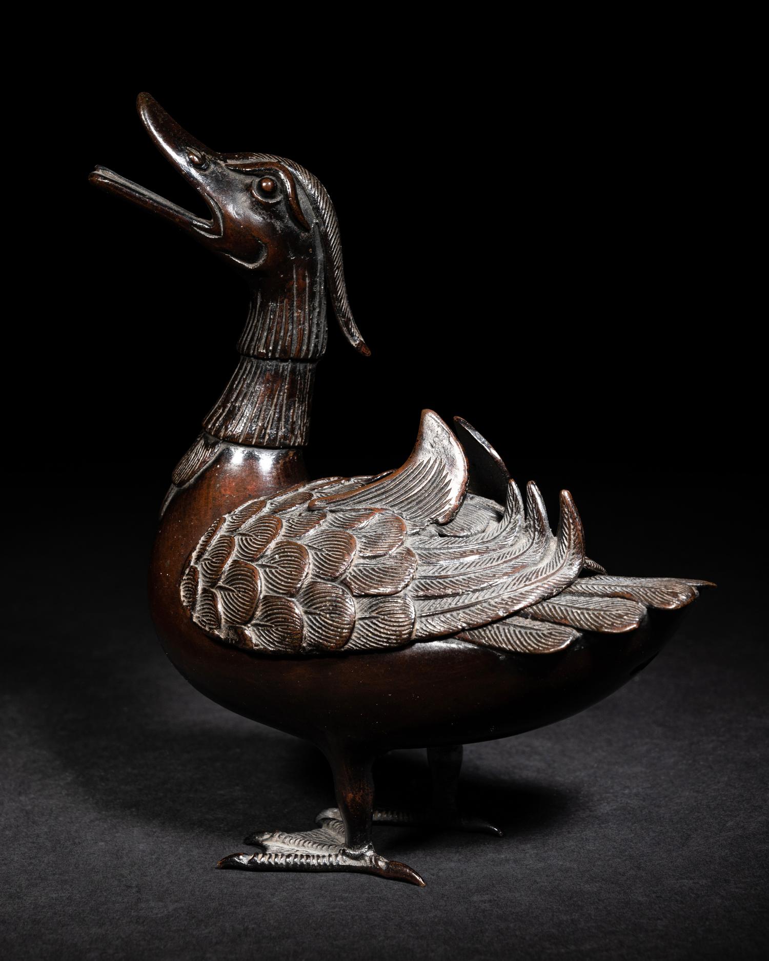 Two Japanese Bronze Incense Burners
