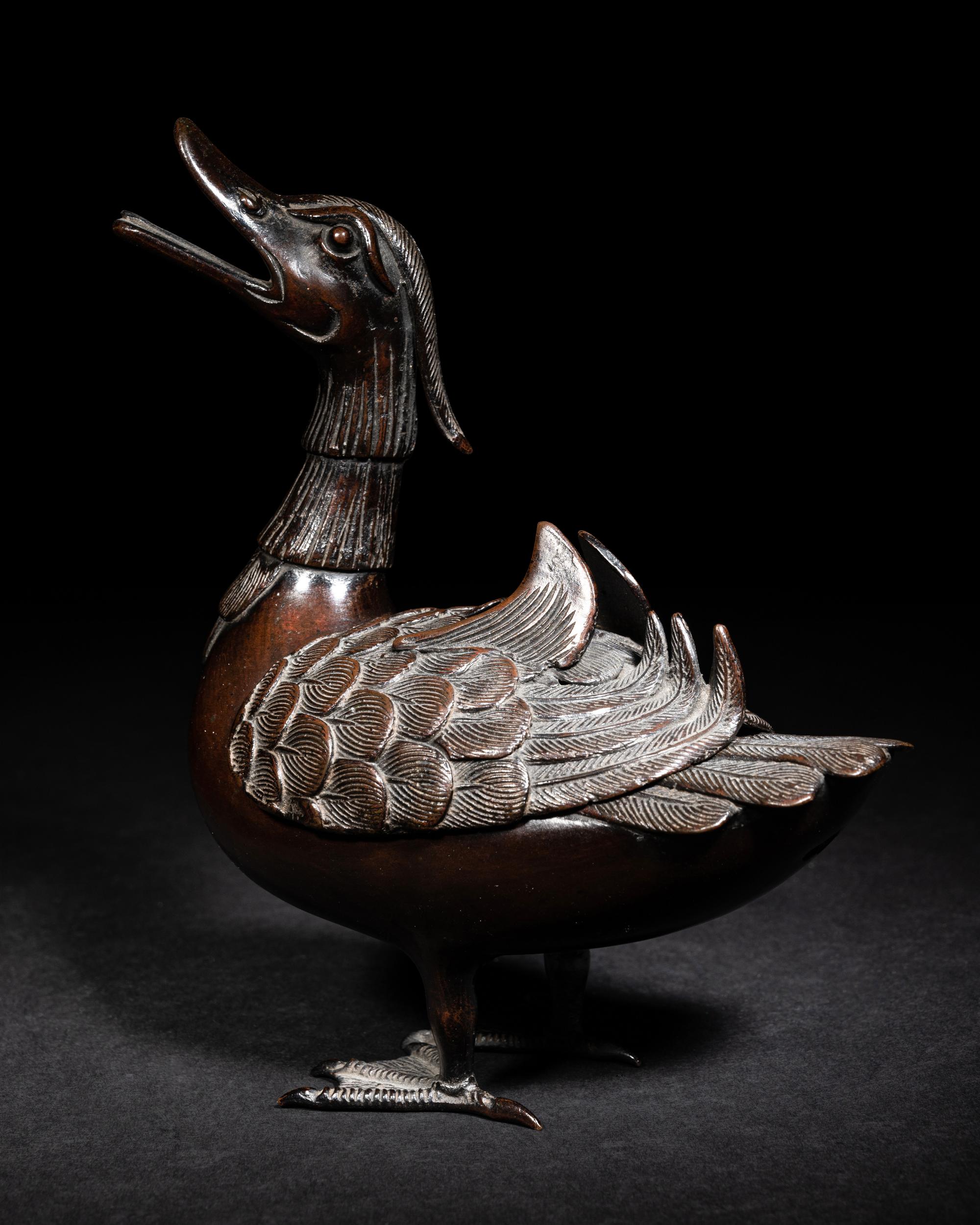 Two Japanese Bronze Incense Burners