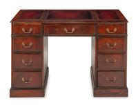A George III Style Mahogany Pedestal Desk