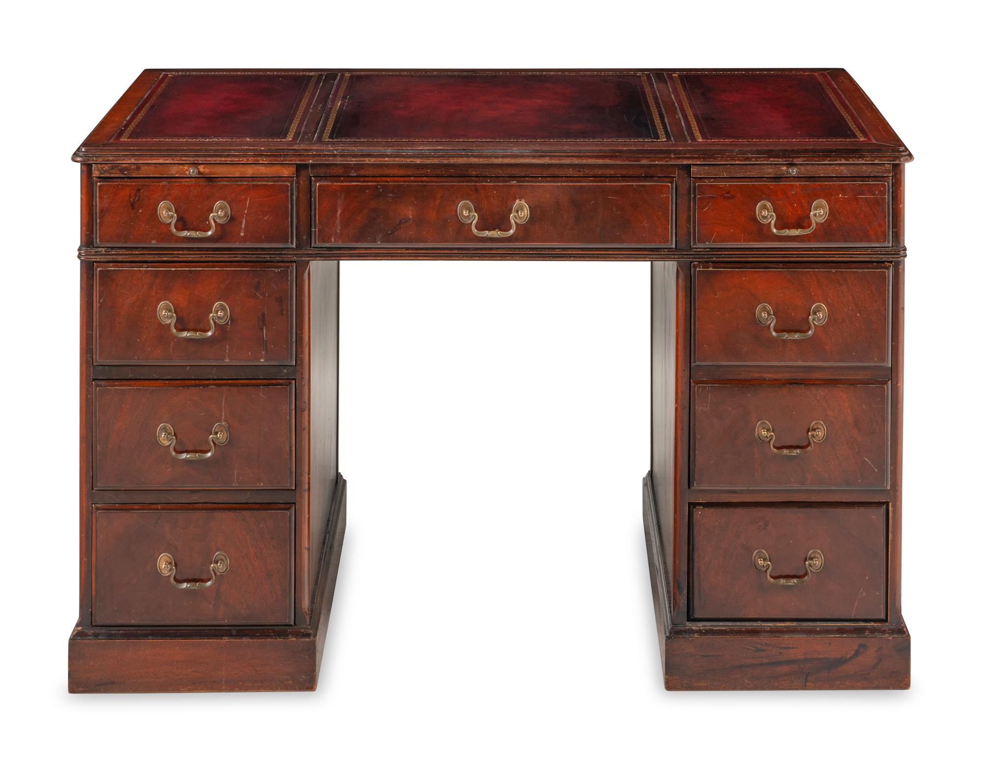 A George III Style Mahogany Pedestal Desk