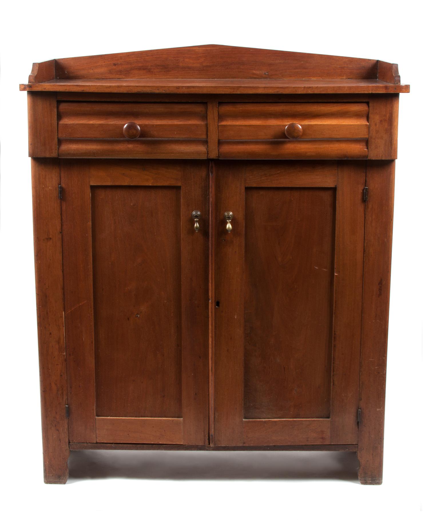A Victorian Walnut Console Cabinet Height 50 x width 30 1/2 x depth 16 1/2 inches. — 19TH/20TH CENTURY
